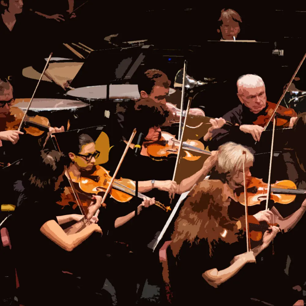 Raleigh Symphony Orchestra Strings in closeup